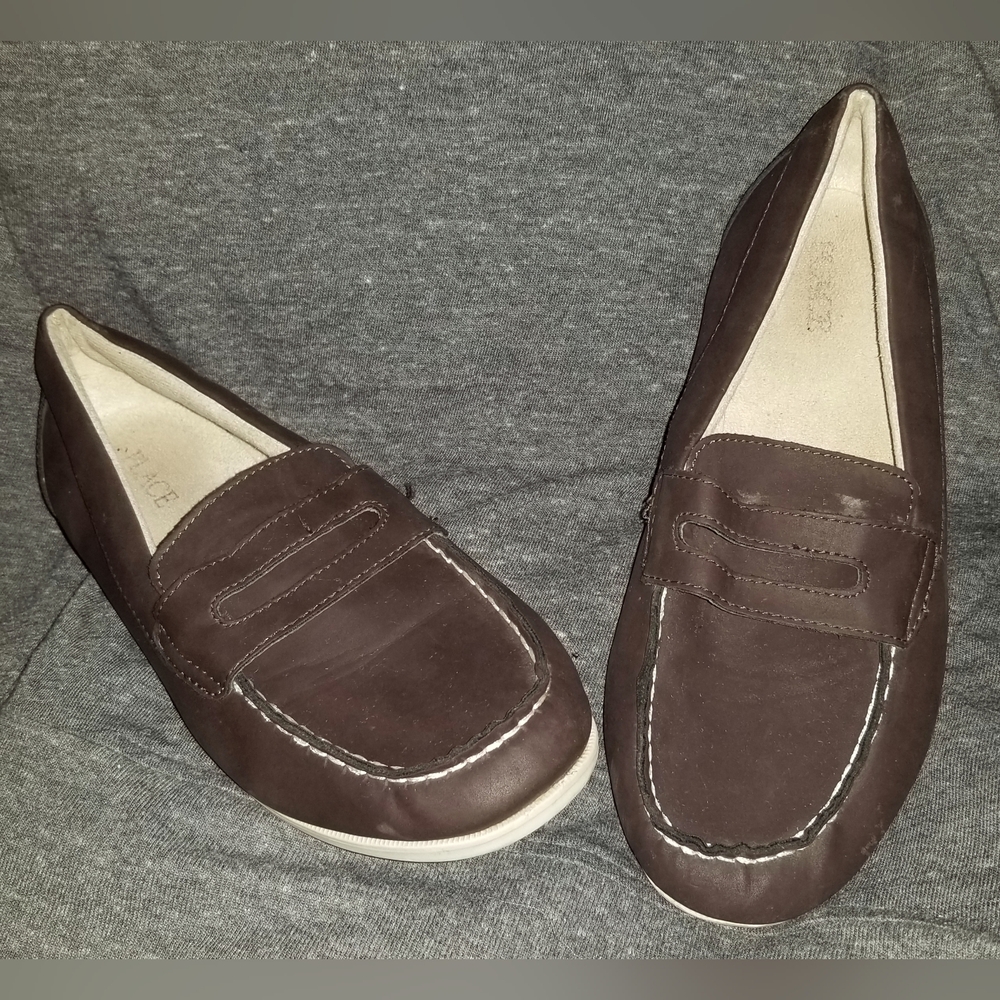 Boy's "Children's Place" Dark Brown Slip-On Boat Shoes/ Loafers Size 5